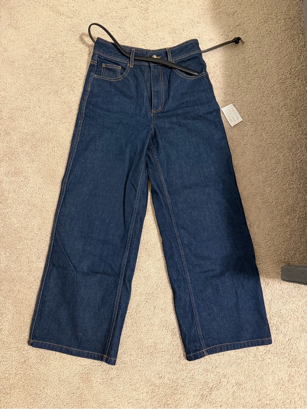 Sezane Le Crop Indigo color size 4